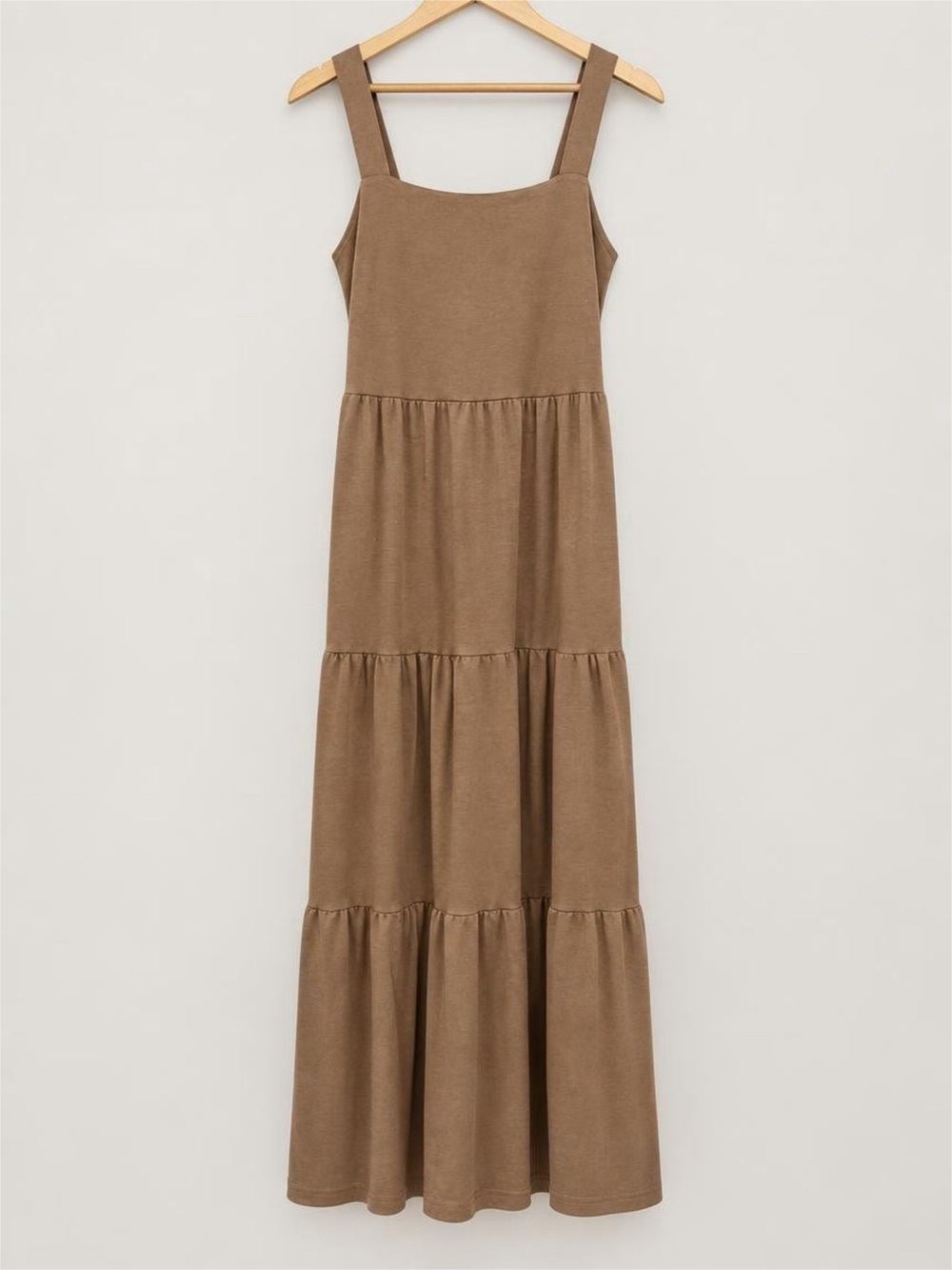 Tiered Maxi Sundress in Brown - Classic Casual